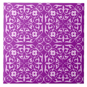 Carreau Modèle Damask médiéval, améthyste violet