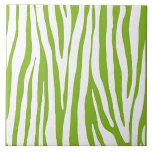 Carreau Modèle de zèbre vert et blanc de chaux