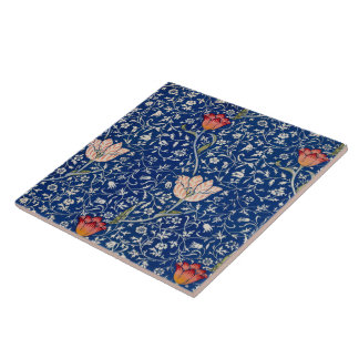 Carreau Modèle Fleur de Tulipe Indigo Vintage de William M