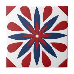Carreau Modèle floral géométrique coloré
