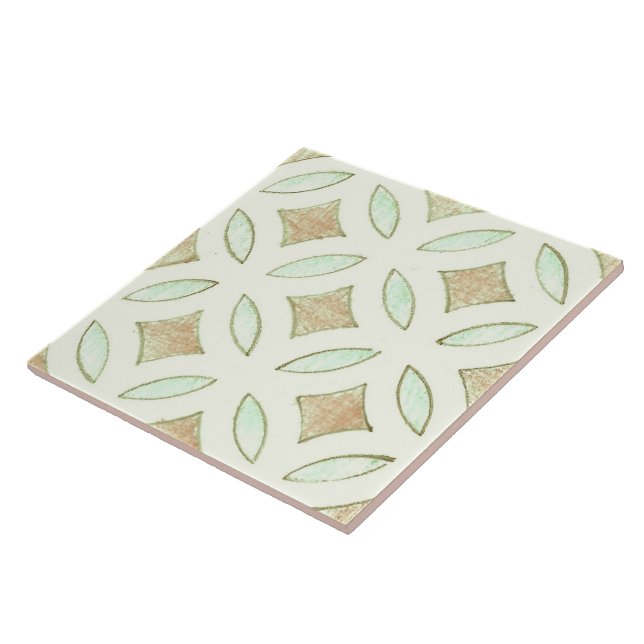 Carreau Modèle floral neutre en Asie de l'Est (Côté)