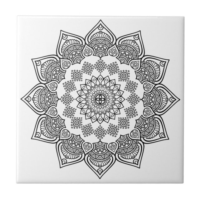 Carreau Modèle géométrique noir et blanc (Devant)