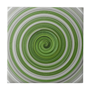 Carreau Modèle spiralé vert-blanc