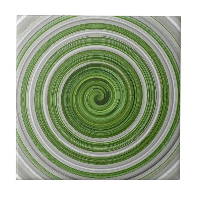 Carreau Modèle spiralé vert-blanc (Devant)