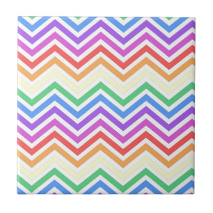 Carreau Modern, cool, trendy colorful rainbow chevron