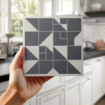 Modern Geometric Abstract Pat#1 Black ID1192