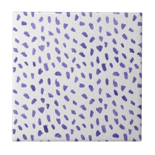 Carreau Modern Purple Dots Fun Spots Ceramic Tile
