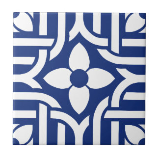 Carreau Modern Stylish Blue &White Abstract Floral