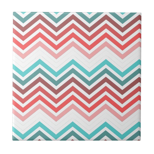 Carreau Modern, trendy, colorful chevron zigzag (Devant)