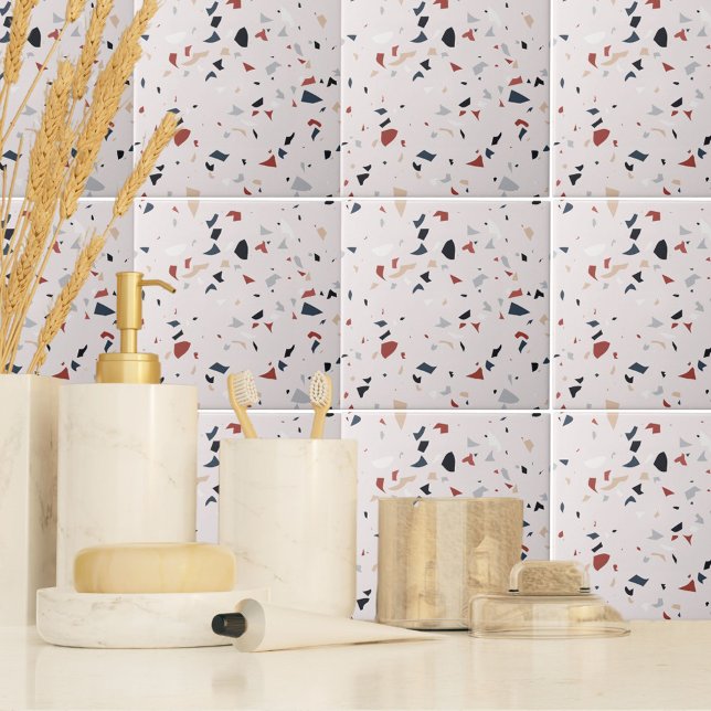 Carreau Moderne Abstrait italien Terrazzo Motif sans coutu (In situ Bathroom)