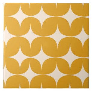 Carreau Moderne beige du milieu du siècle Starbursts sur o