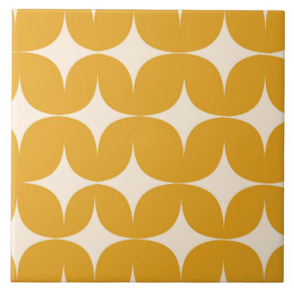 Carreau Moderne beige du milieu du siècle Starbursts sur o