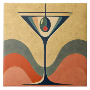 Carreau Moderne du milieu du siècle "vague de martini aux