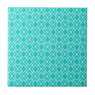 Carreau Moderne et élégant Turquoise Motif Diamant bleu
