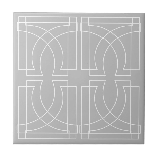 Carreau Moderne Géométrique Gris Blanc Urbain (Devant)
