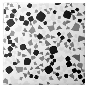 Carreau Moderne Simple Blanc Terrazzo Carrelage Noir