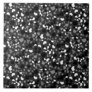 Carreau Moderne Simple Noir Terrazzo Carrelage Blanc