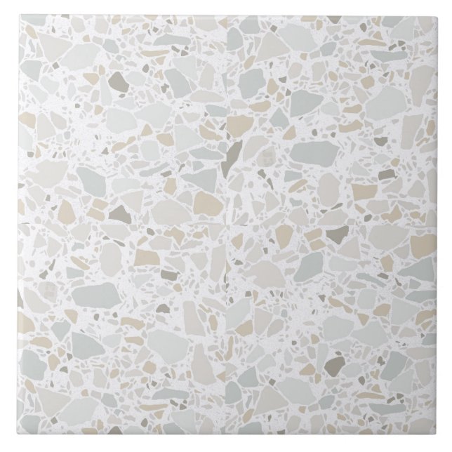 Carreau Moderne Simple Terrazzo Carrelage blanc (Devant)