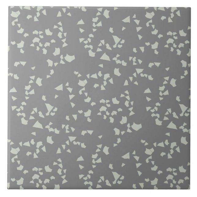 Carreau Moderne Simple Terrazzo Gris Carrelage blanc (Devant)