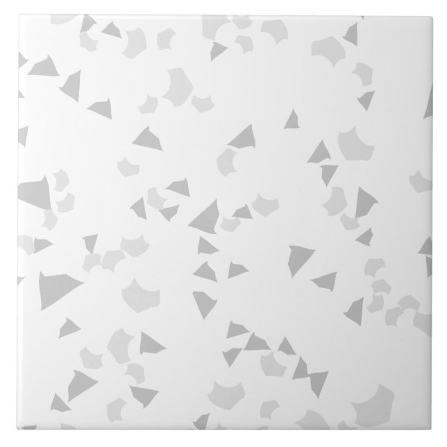 Carreau Moderne Simple Terrazzo Gris Carrelage blanc (Devant)