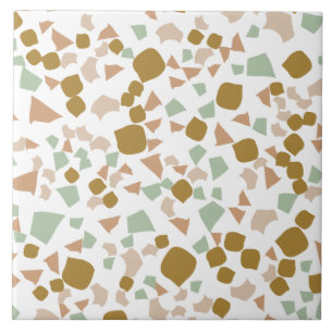Carreau Moderne Simple Terrazzo Or Blanc