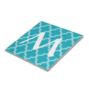 Carreau Modes marocains Quatrefoil de turquoise avec