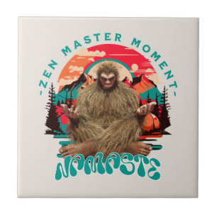 Carreau Moment de maître Zen Bigfoot Art Rétro de Méditati