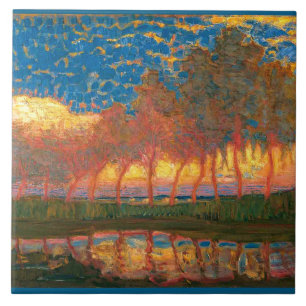 Carreau Mondrian - Rangée de onze peupliers