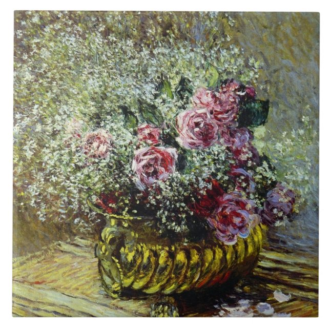 Carreau Monet - Fleurs dans un pot, (Devant)