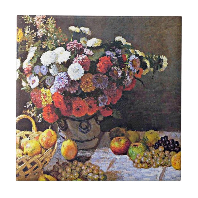 Carreau Monet - Fleurs et fruits (Devant)
