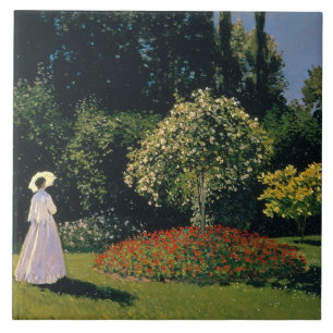 Carreau Monet : Une femme dans un jardin