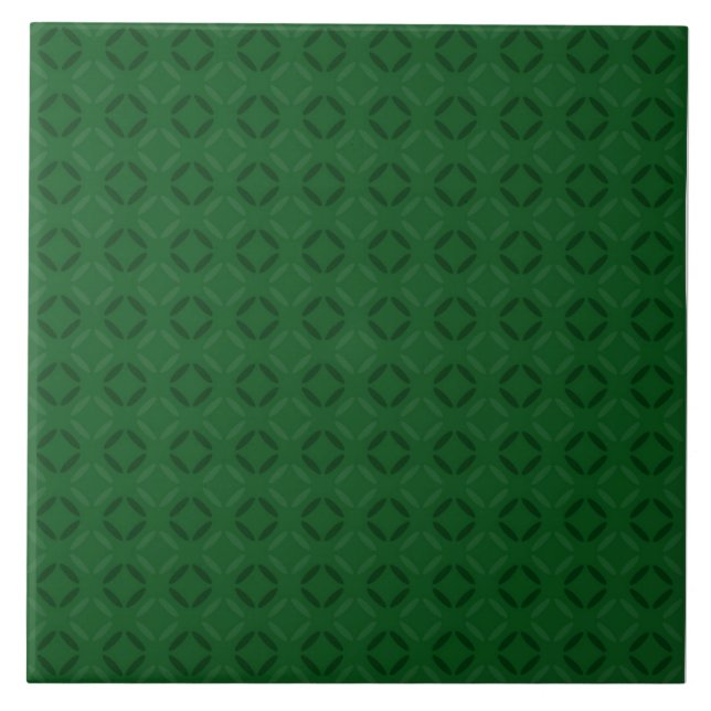 Carreau Monochrome green elegant geometric pattern. (Devant)