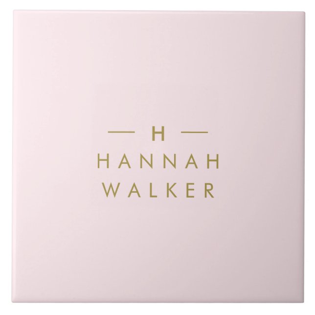 Carreau Monogram Blush | Elegant Gold Minimum (Devant)