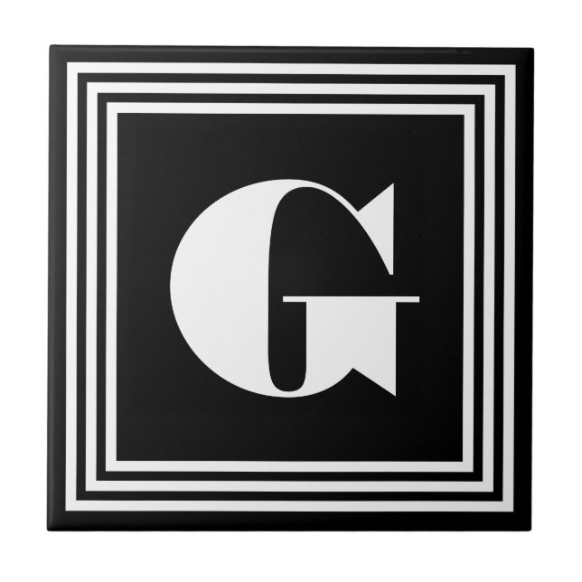 Carreau Monogramme 3 trames en gras | Noir et blanc (Devant)