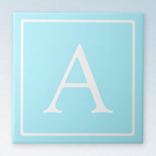Carreau Monogramme bleu ciel simple
