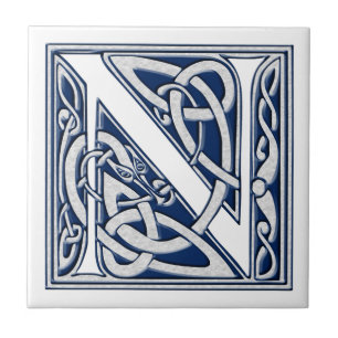 Carreau Monogramme celtique de N