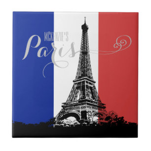 Carreau Monogramme de drapeau de la France de Tour Eiffel