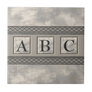 Carreau Monogramme de marbre de Personalizable