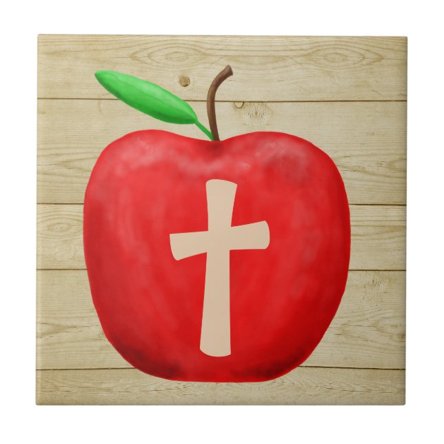 Carreau Monogramme de pomme rouge (Devant)