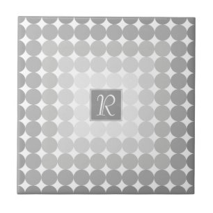 Carreau Monogramme des cercles gris modernes