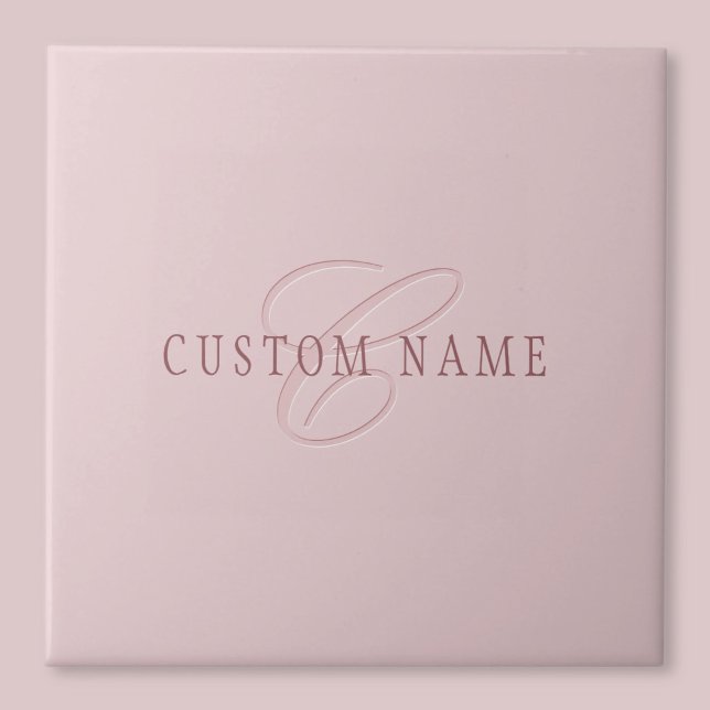 Carreau Monogramme élégant | Or Rose (Créateur téléchargé)