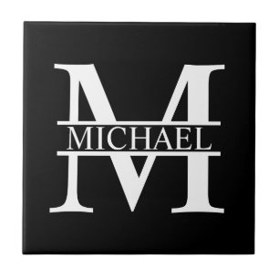 Carreau Monogramme et nom personnalisés