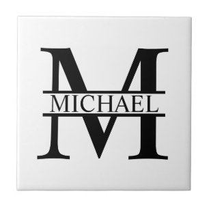 Carreau Monogramme et nom personnalisés