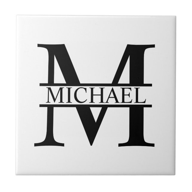 Carreau Monogramme et nom personnalisés (Devant)