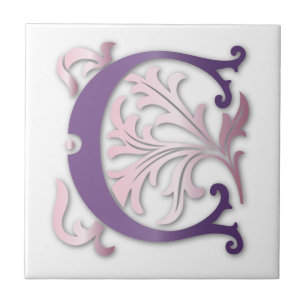 Carreau Monogramme Fleur de lis de la lettre C