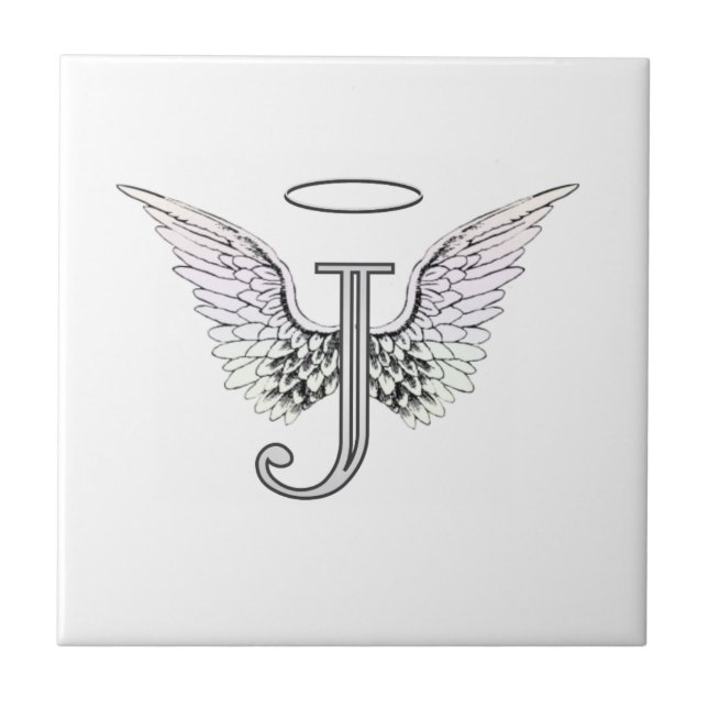 Carreau Monogramme initial de la lettre J avec des ailes (Devant)