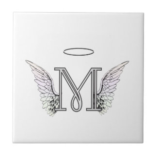 Carreau Monogramme initial de la lettre M avec des ailes