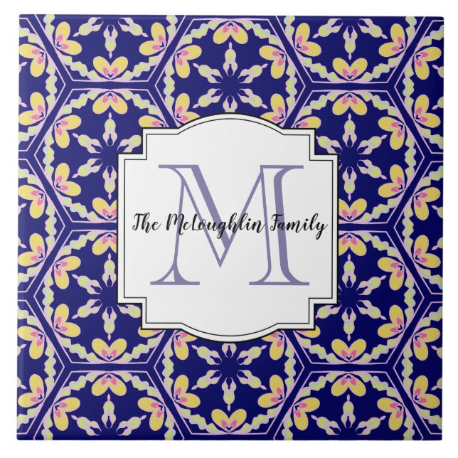 Carreau Monogramme méditerranéen espagnol de famille du (Devant)