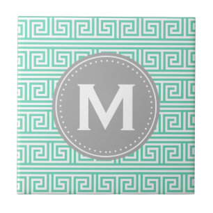 Carreau Monogramme Moderne Monnaie grecque Motif clé