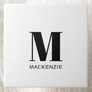 Carreau Monogramme Nom initial Simple